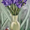 43 San Giorgio all' ombra di un vaso di fiori, 2026, acrilico e olio su tela cn 45x30 